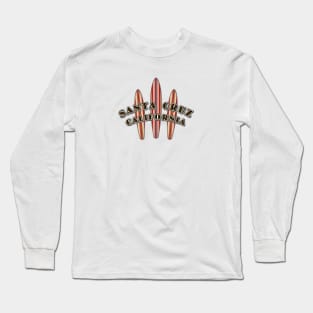 Santa Cruz California with three Surfboards Fan Logo Pack Sticker Lite Long Sleeve T-Shirt